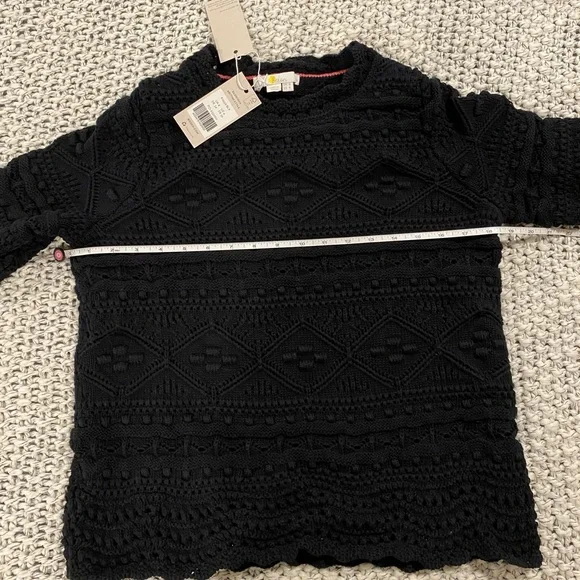 NWT Boden Claudia Textured Knitted Top Size US 4 short sleeve black sweater - Picture 8 of 10